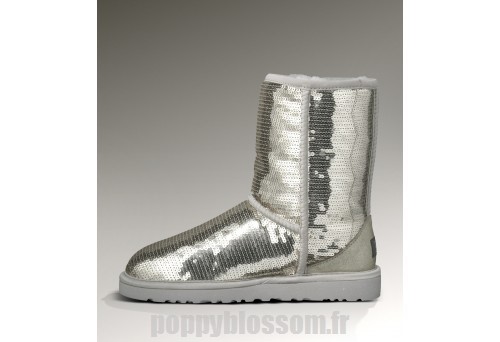 Différents styles Ugg-147 court Sparkles Argent Classique Bottes